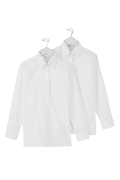 Trutex Girls LS School Shirts - Twin Pack